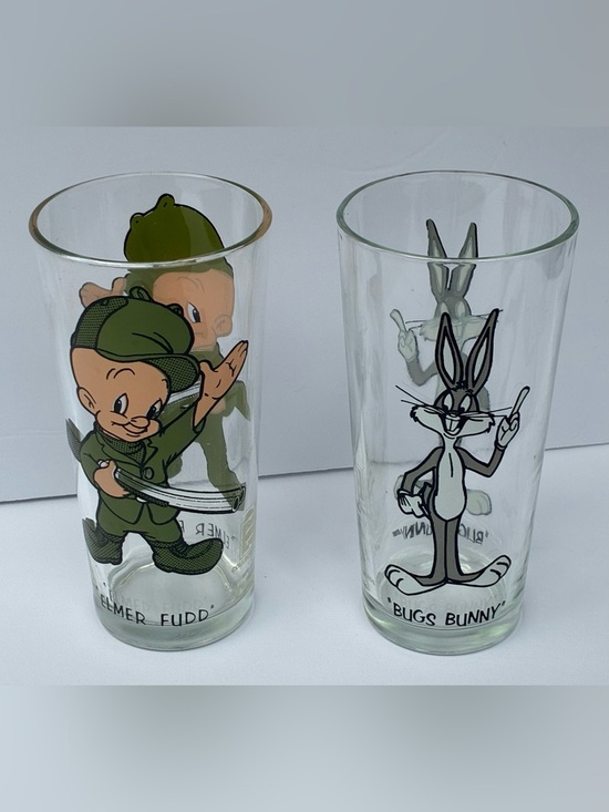 Pepsi Other - Vintage 1973 Pepsi Looney Tunes Bugs Bunny Elmer Fudd Glasses Set